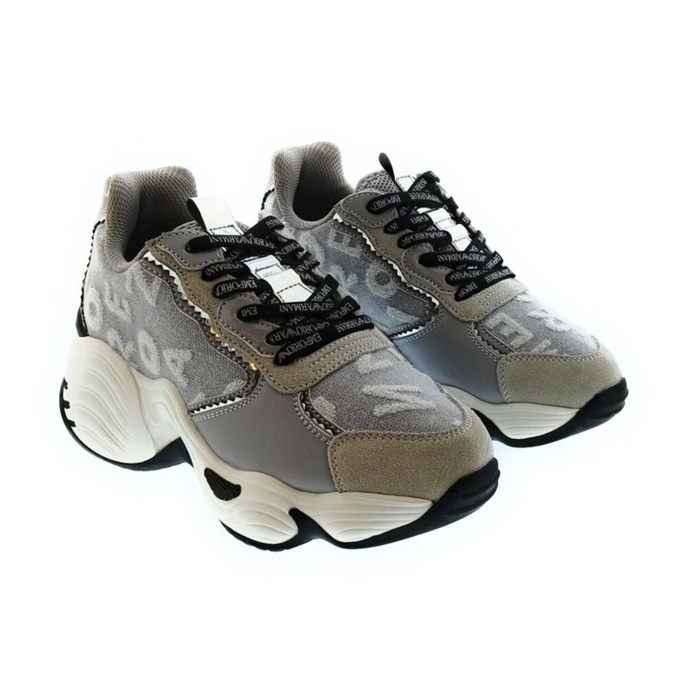 Emporio Armani Women's Grey Chunky Logo Sneakers